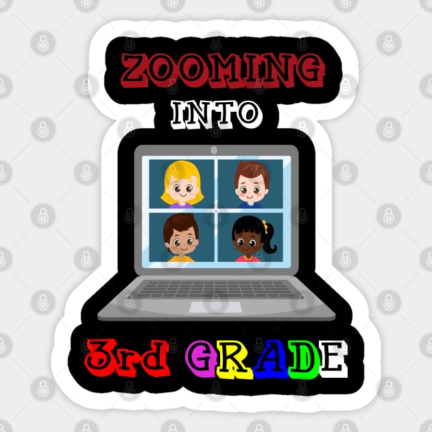 Zooming Into 3rd grade - Back to School Sticker by BB Funny Store